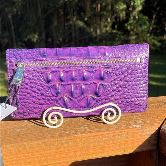Brahmin Royal Purple Ady Croc-Embossed Wallet - Picture 2 of 6